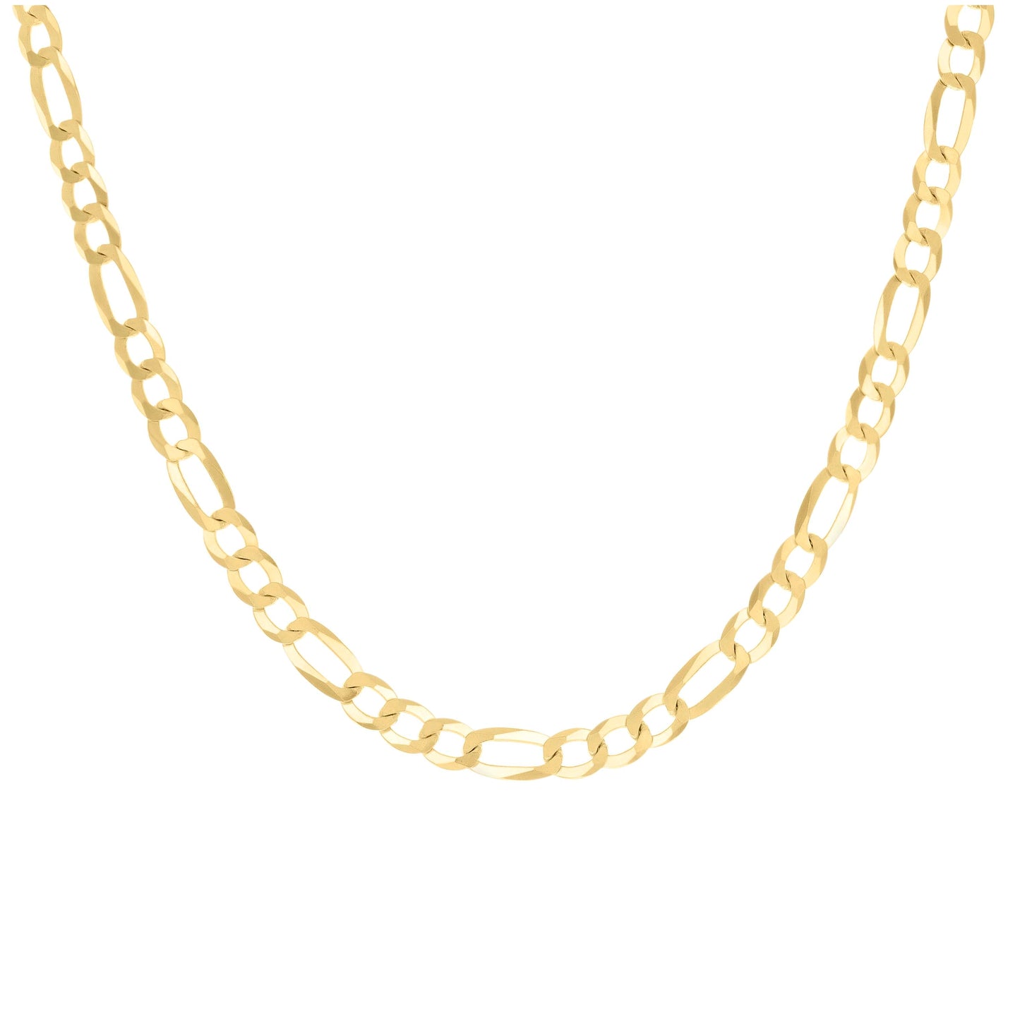 Sterling Silver Yellow-Tone Super Flat Figaro Chain