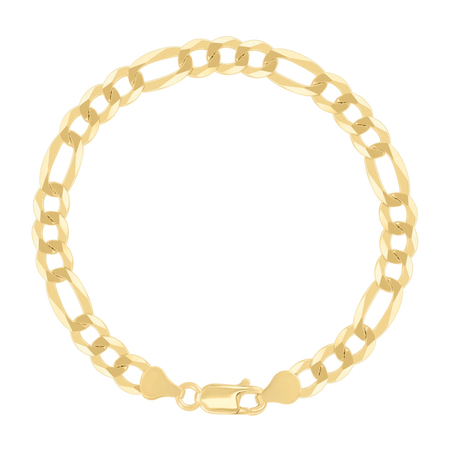 Sterling Silver Yellow-Tone Super Flat Figaro Chain