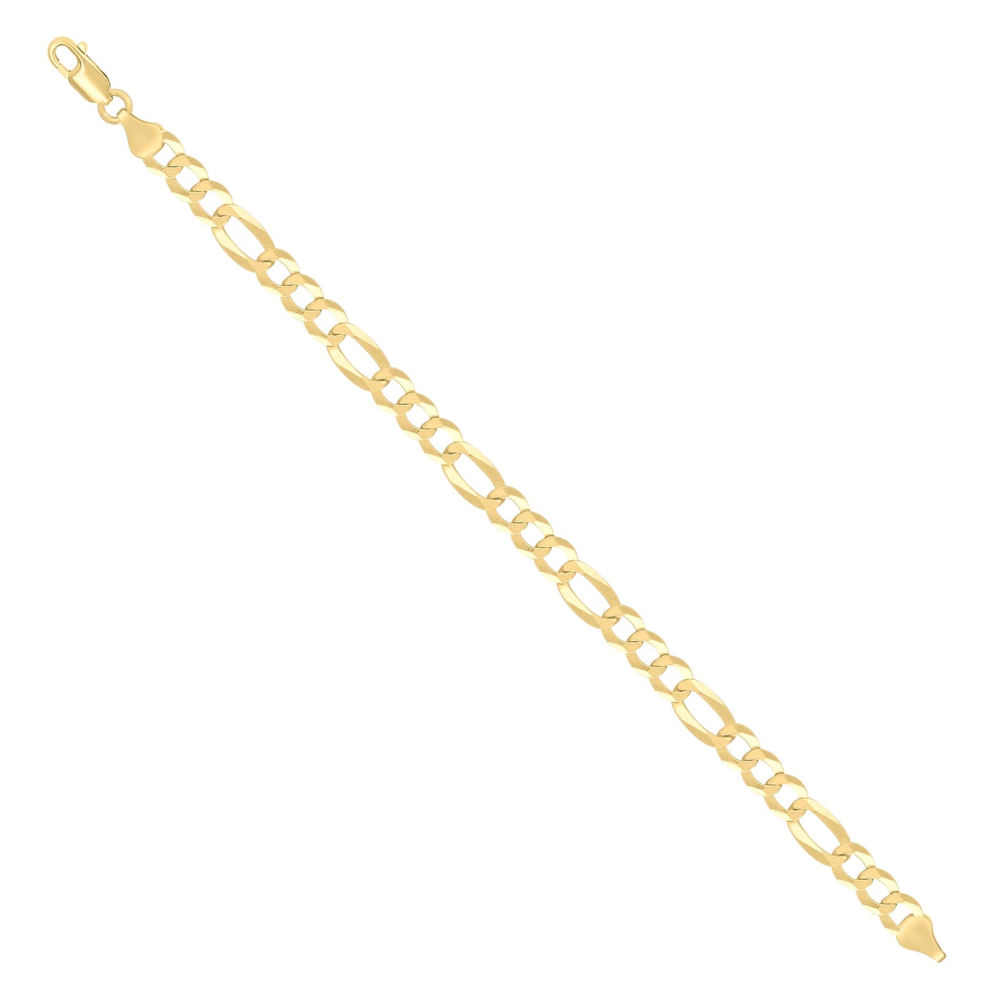 Sterling Silver Yellow-Tone Super Flat Figaro Chain