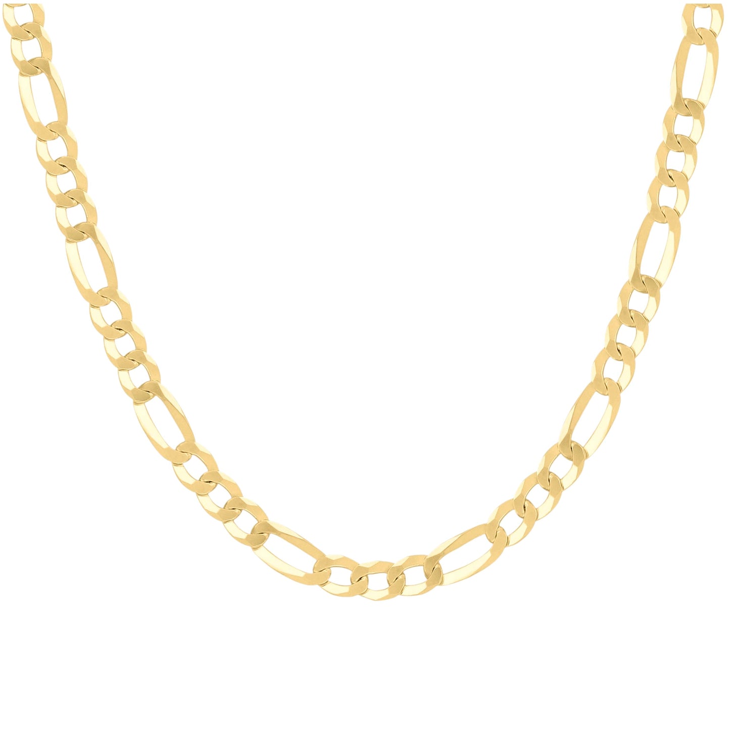 Sterling Silver Yellow-Tone Super Flat Figaro Chain
