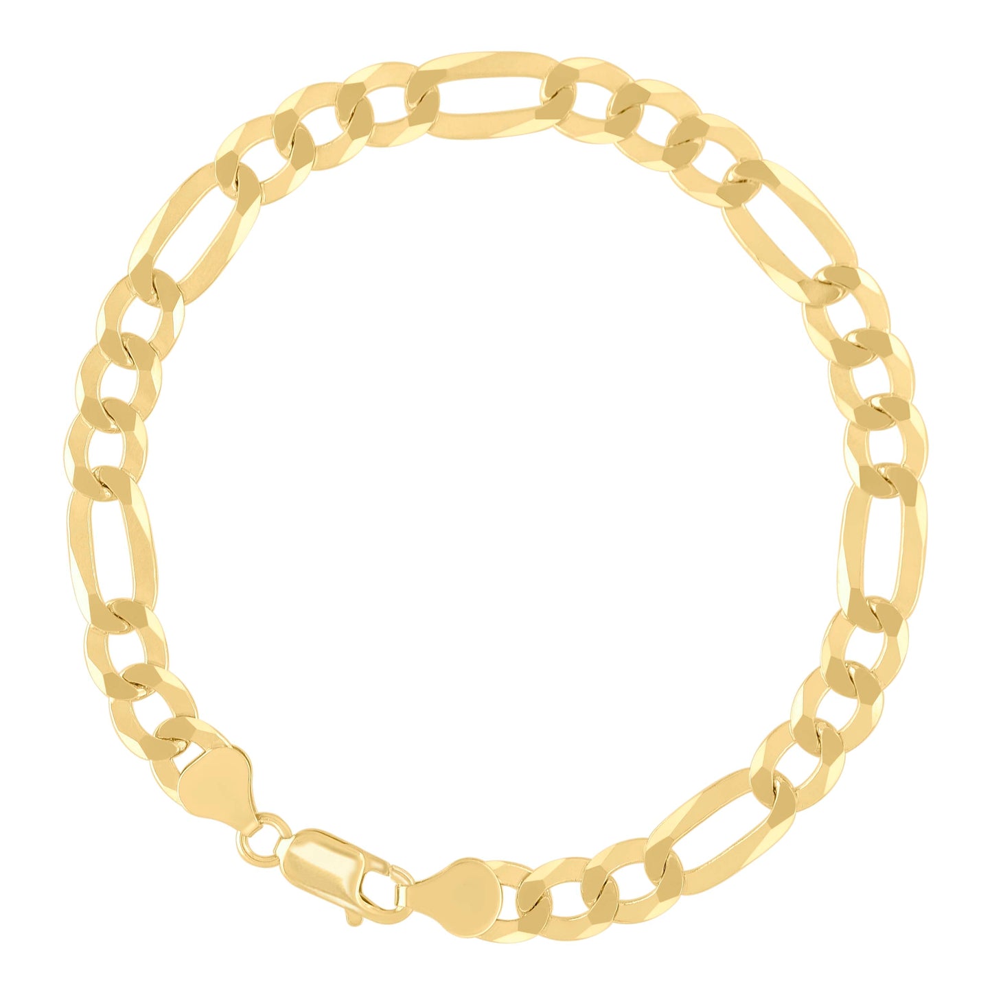 Sterling Silver Yellow-Tone Super Flat Figaro Chain