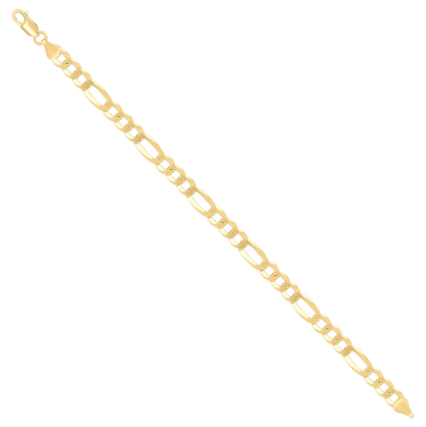 Sterling Silver Yellow-Tone Super Flat Figaro Chain