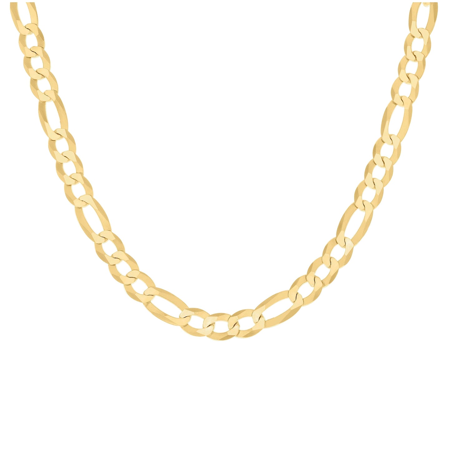 Sterling Silver Yellow-Tone Super Flat Figaro Chain