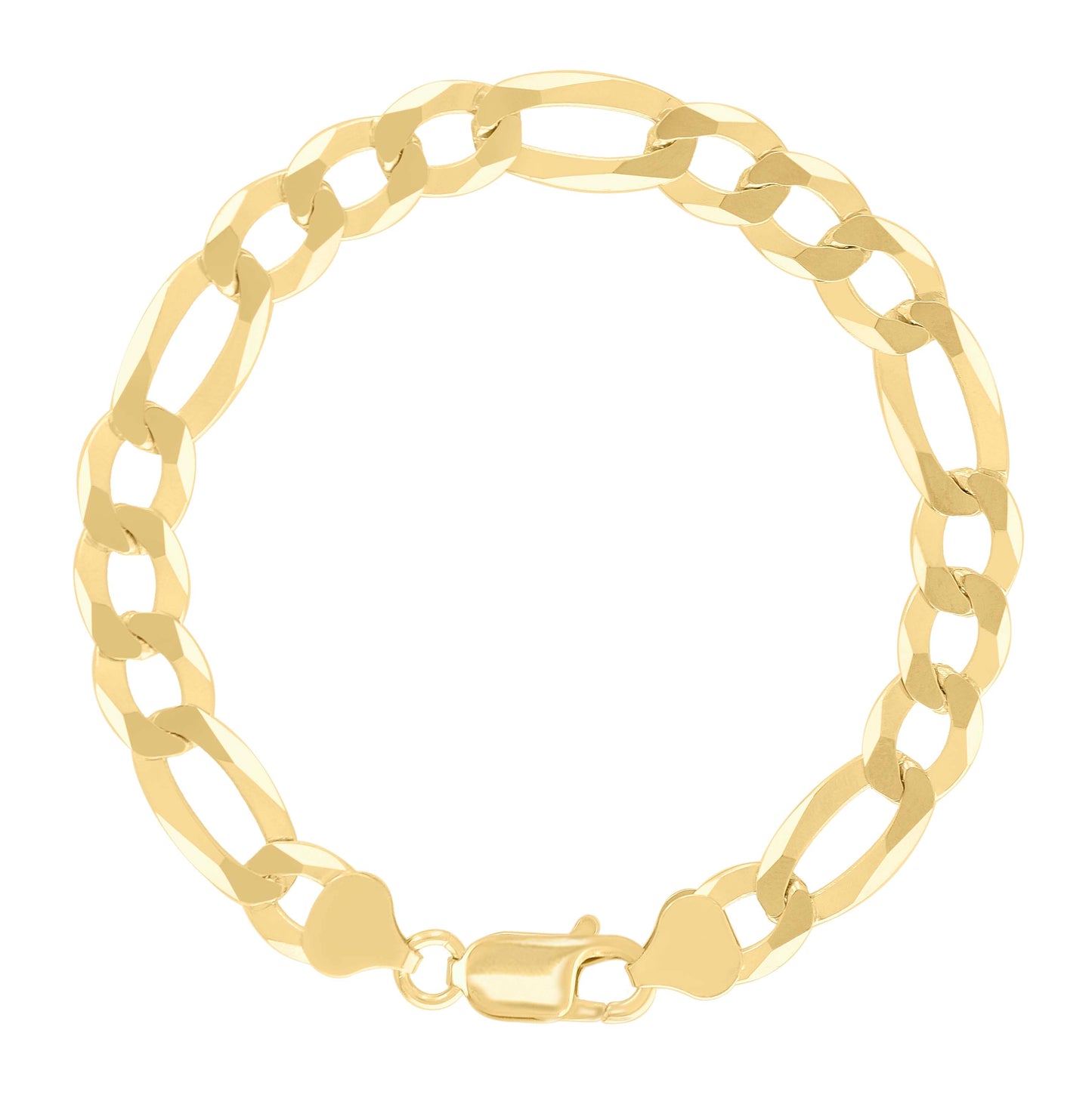 Sterling Silver Yellow-Tone Super Flat Figaro Chain