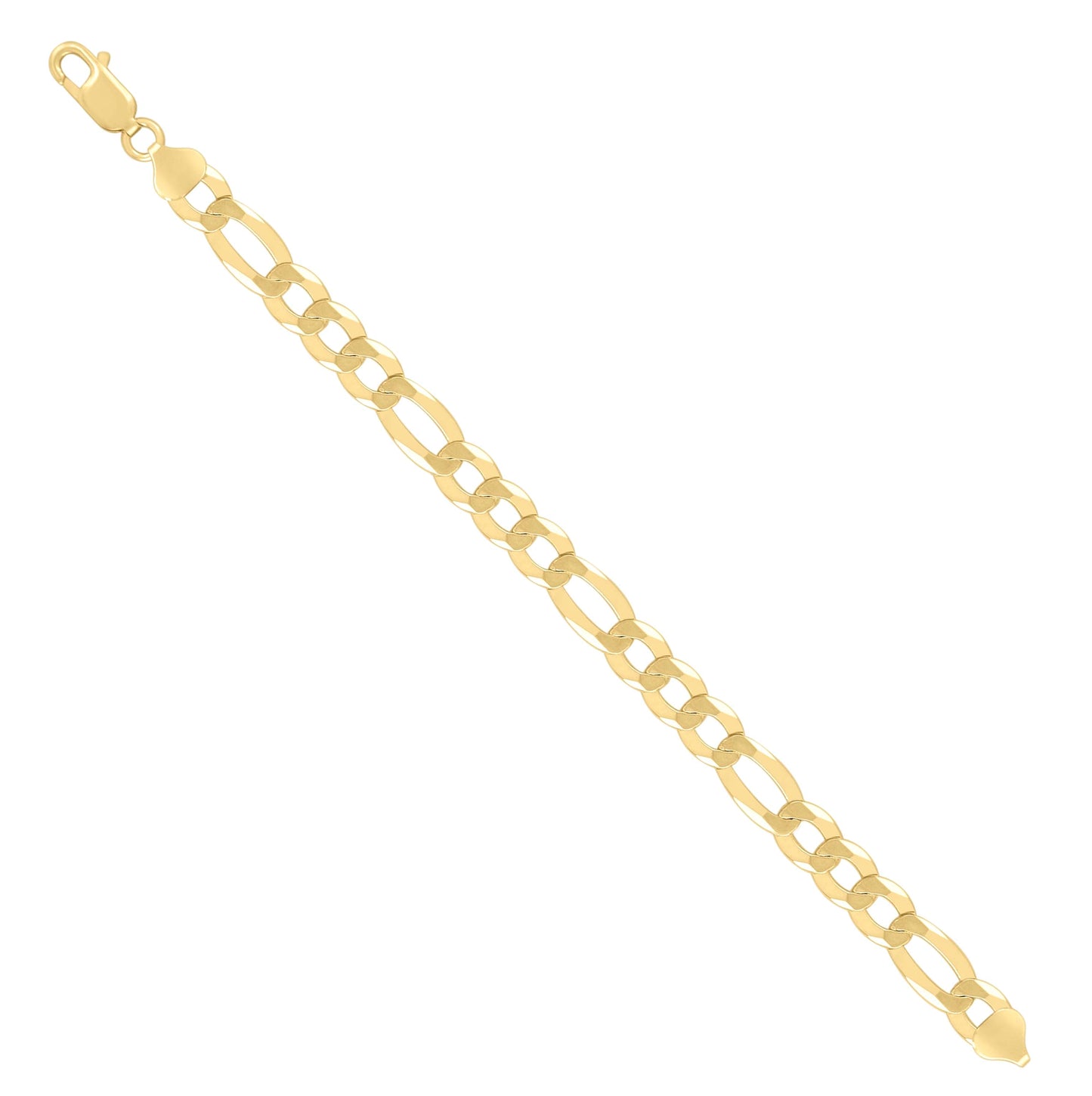 Sterling Silver Yellow-Tone Super Flat Figaro Chain