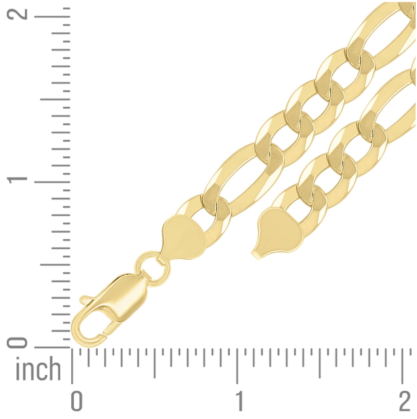 Sterling Silver Yellow-Tone Super Flat Figaro Chain