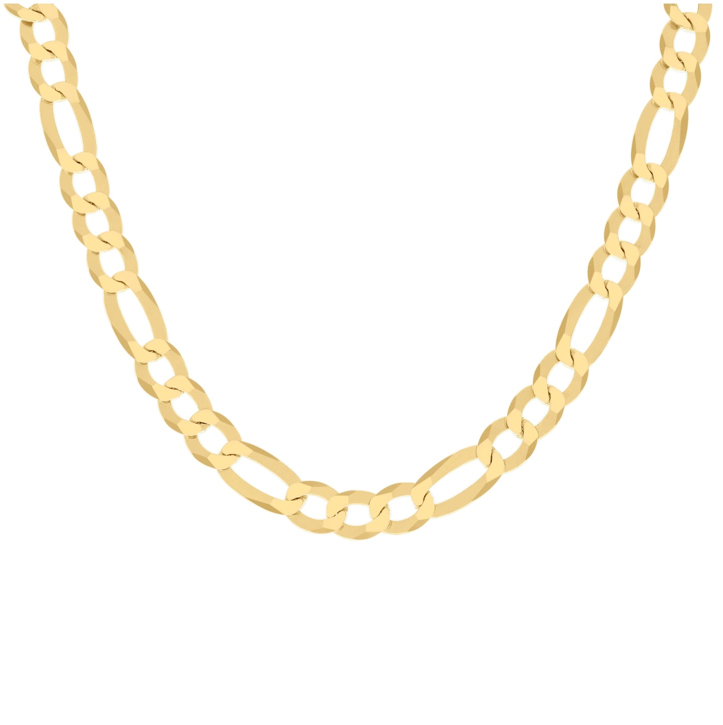 Sterling Silver Yellow-Tone Super Flat Figaro Chain