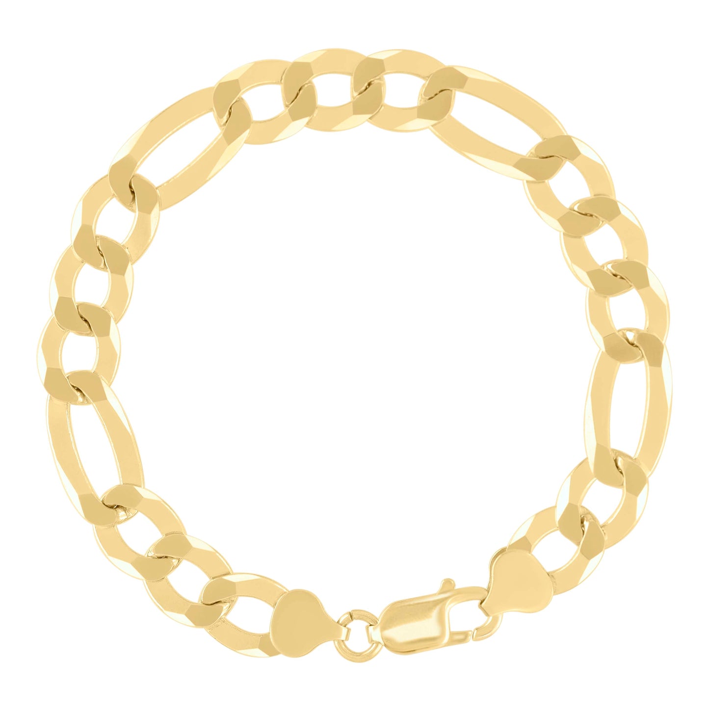 Sterling Silver Yellow-Tone Super Flat Figaro Chain