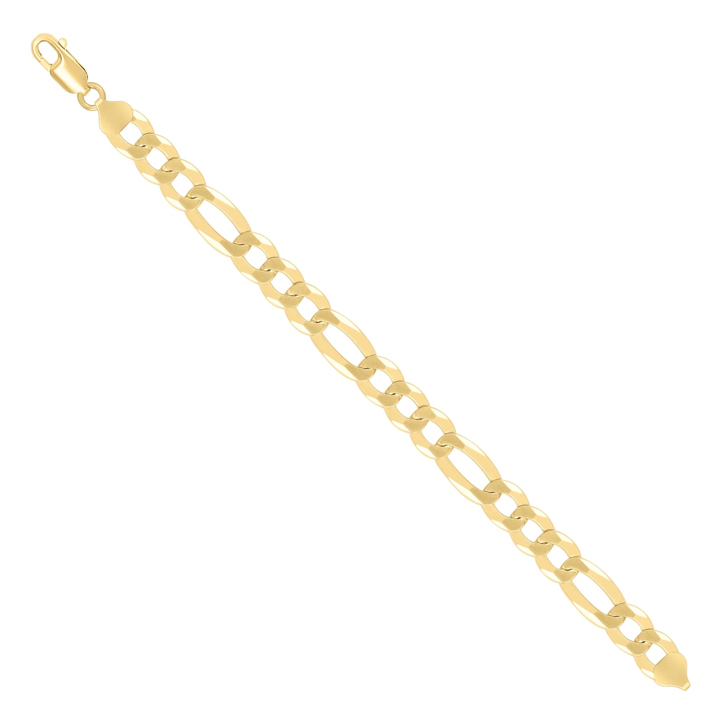 Sterling Silver Yellow-Tone Super Flat Figaro Chain