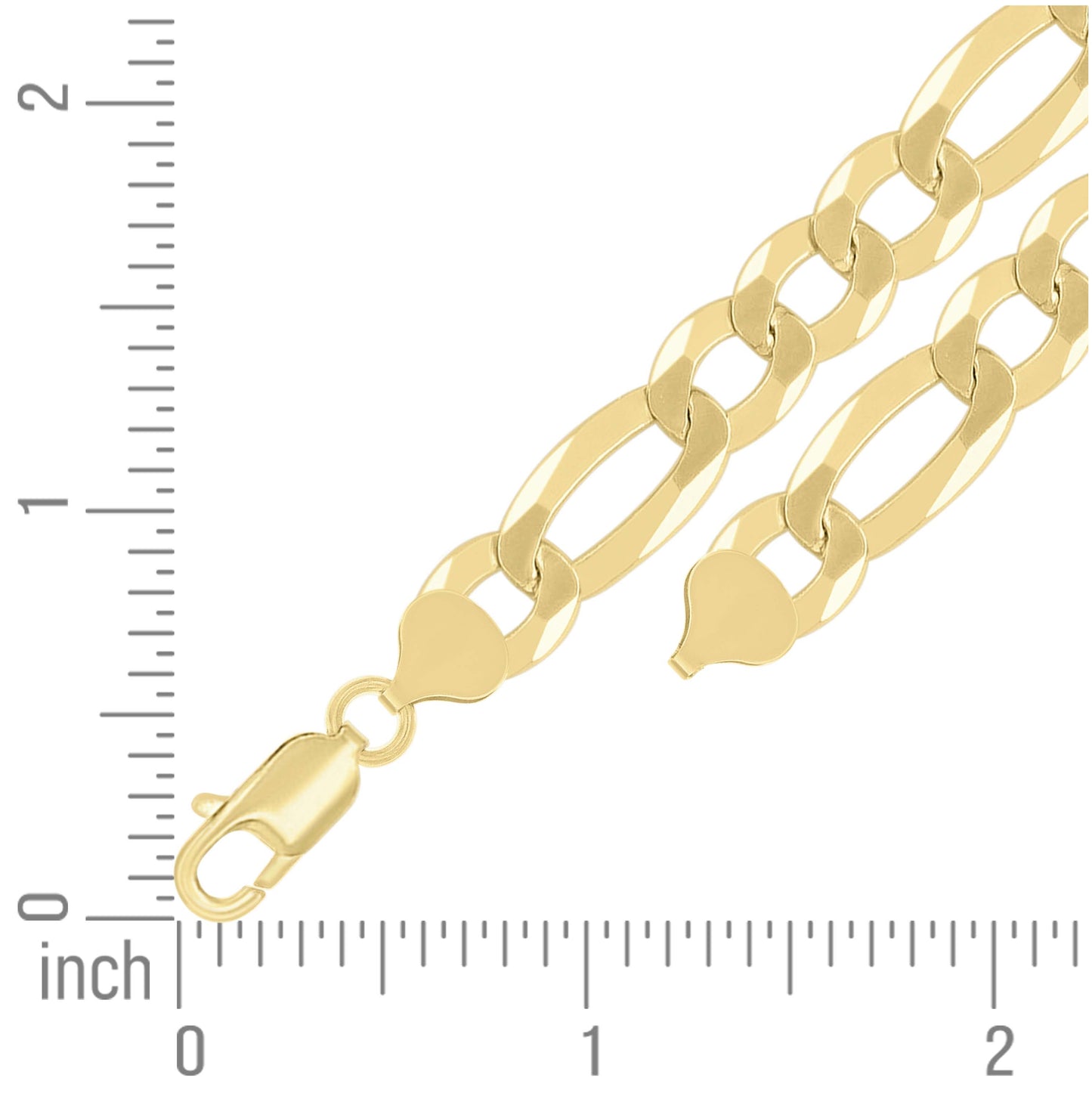 Sterling Silver Yellow-Tone Super Flat Figaro Chain