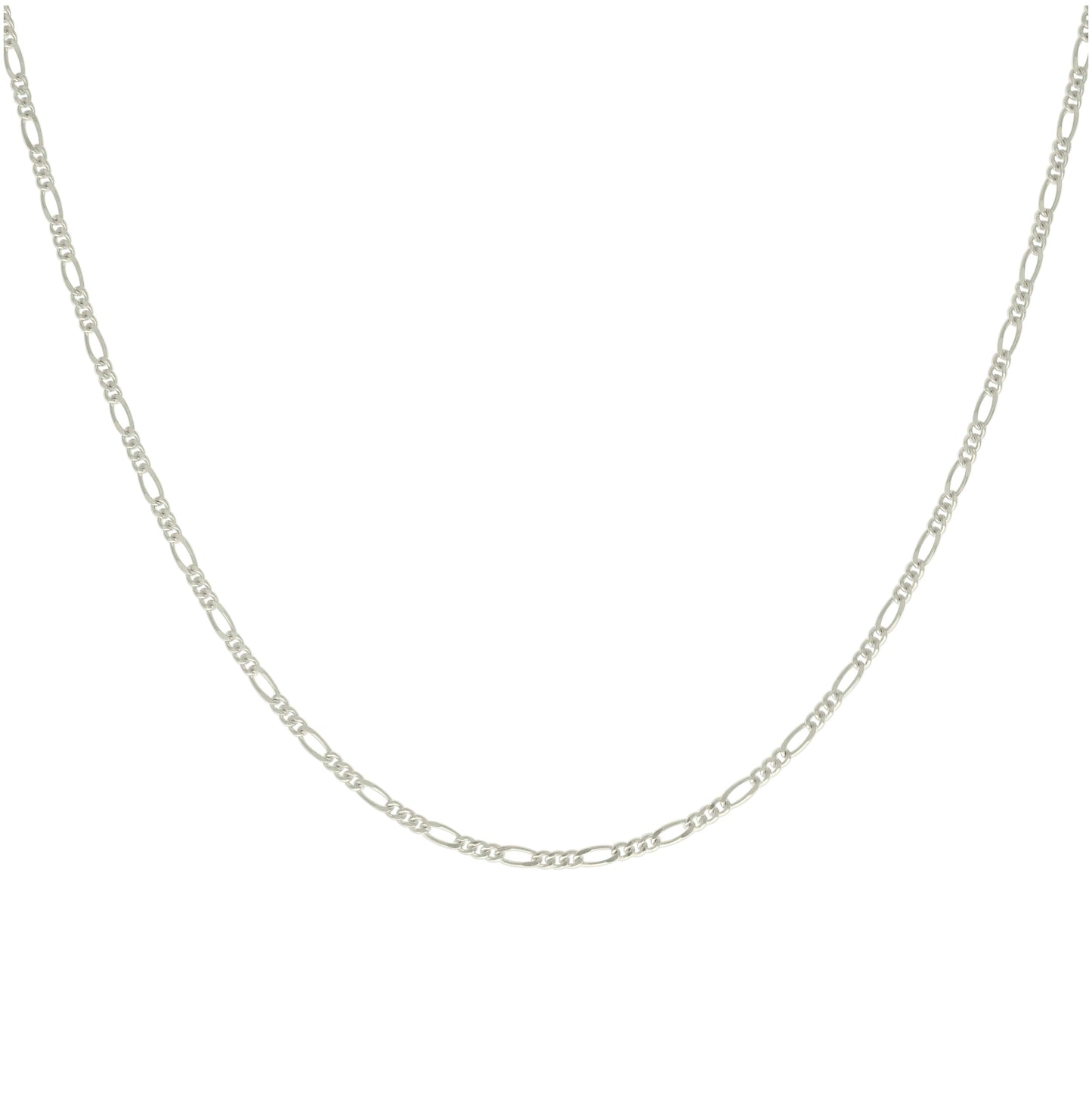 Sterling Silver Solid Classic Figaro Silver Plated