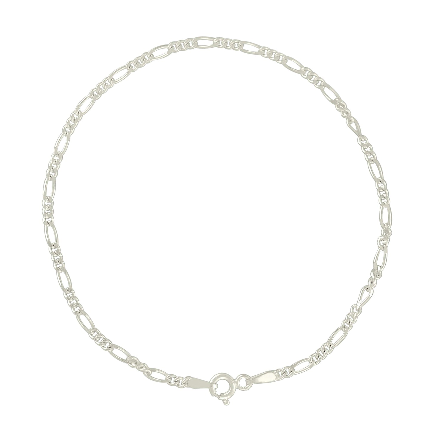 Sterling Silver Solid Classic Figaro Silver Plated