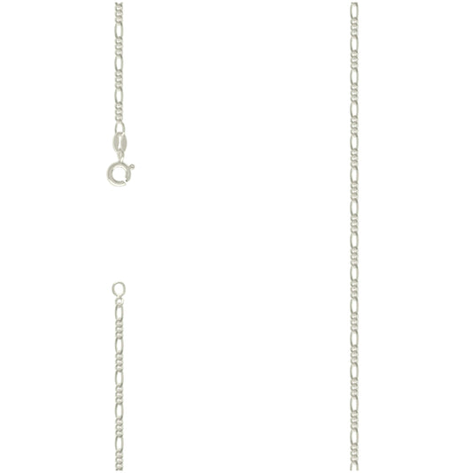 Sterling Silver Solid Classic Figaro Silver Plated