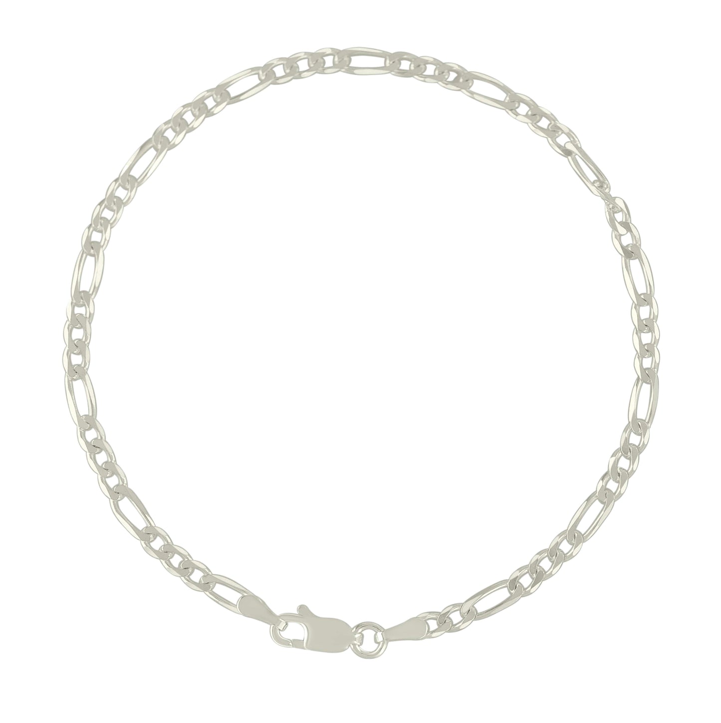 Sterling Silver Solid Classic Figaro Silver Plated