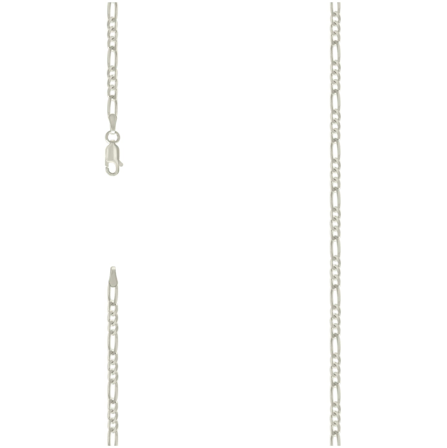 Sterling Silver Solid Classic Figaro Silver Plated