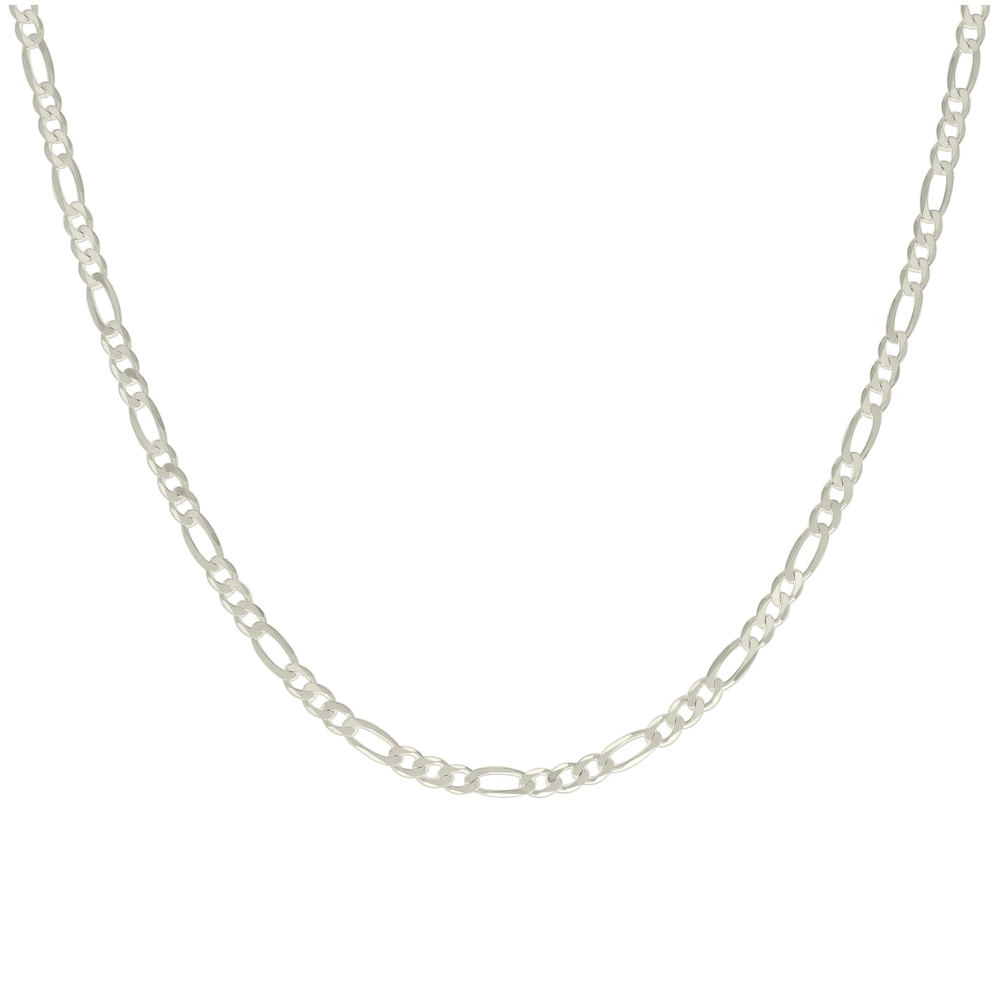 Sterling Silver Solid Classic Figaro Silver Plated