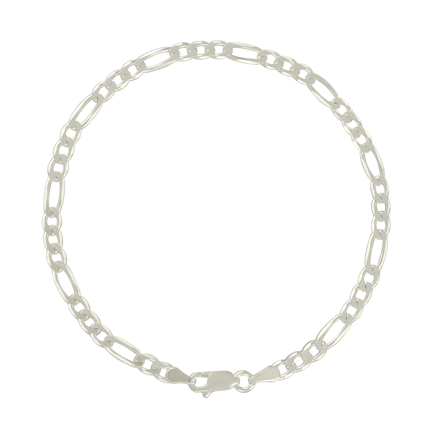 Sterling Silver Solid Classic Figaro Silver Plated