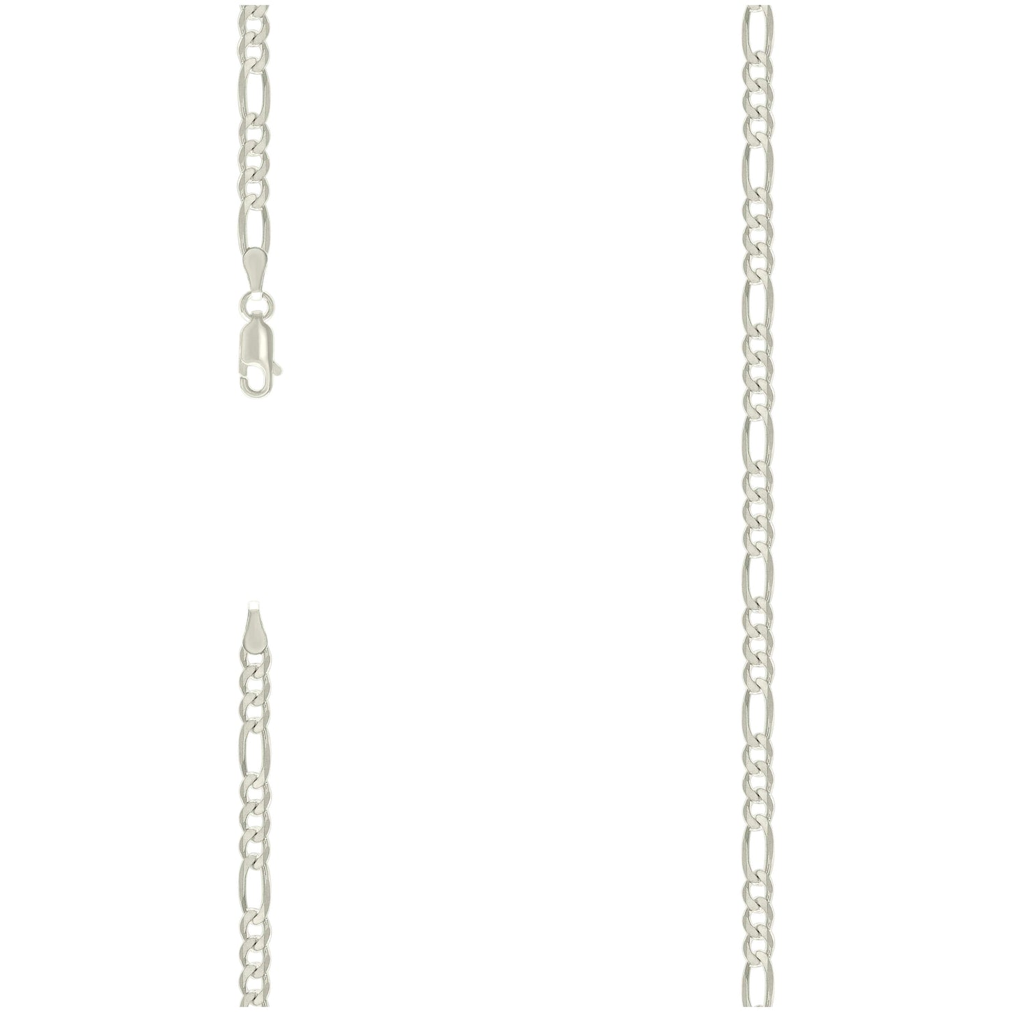 Sterling Silver Solid Classic Figaro Silver Plated