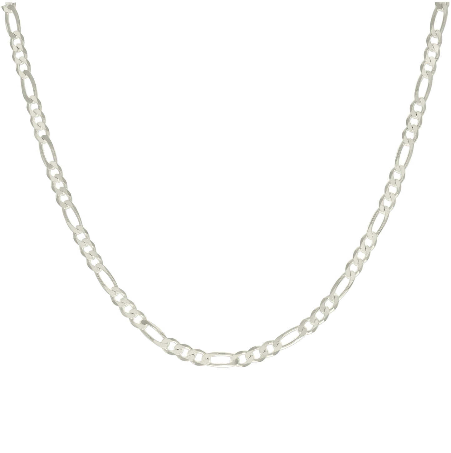 Sterling Silver Solid Classic Figaro Silver Plated