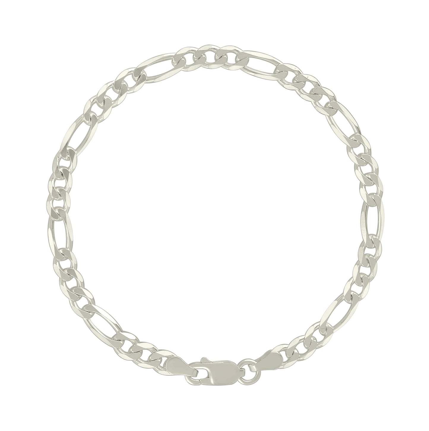 Sterling Silver Solid Classic Figaro Silver Plated