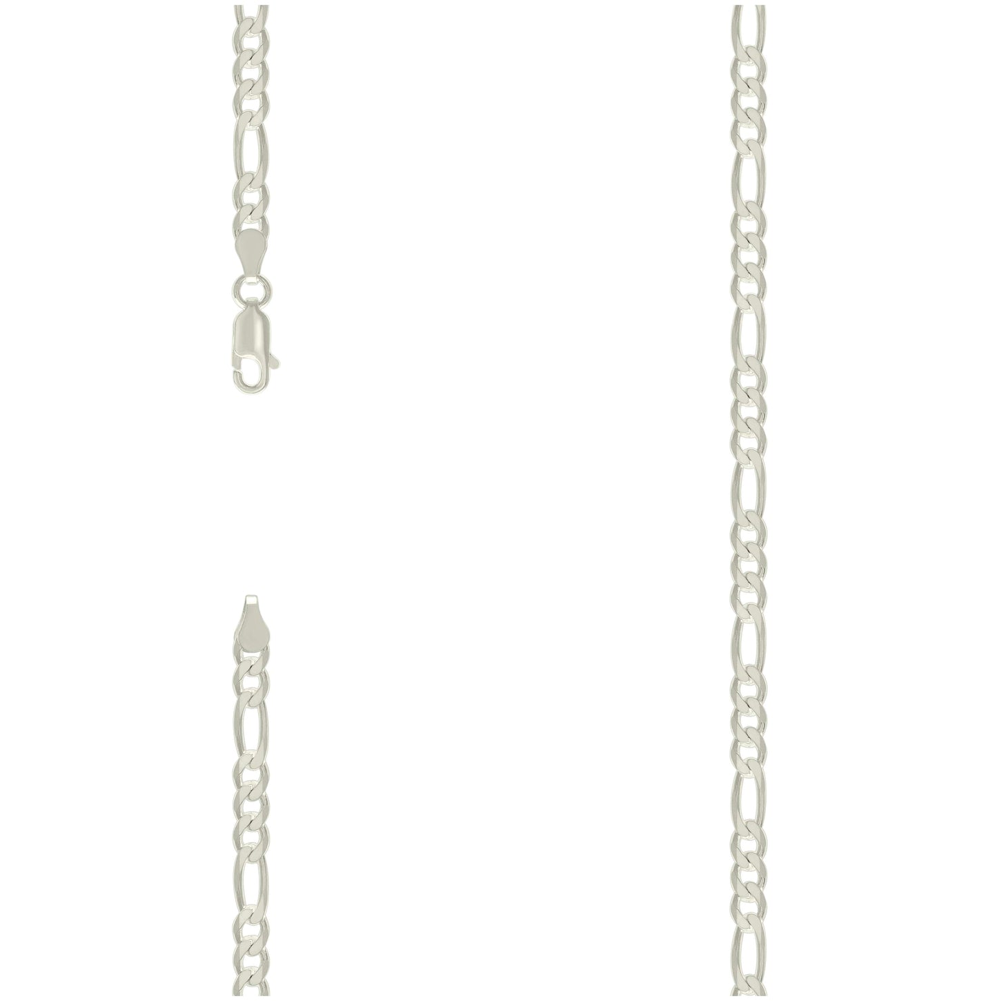 Sterling Silver Solid Classic Figaro Silver Plated