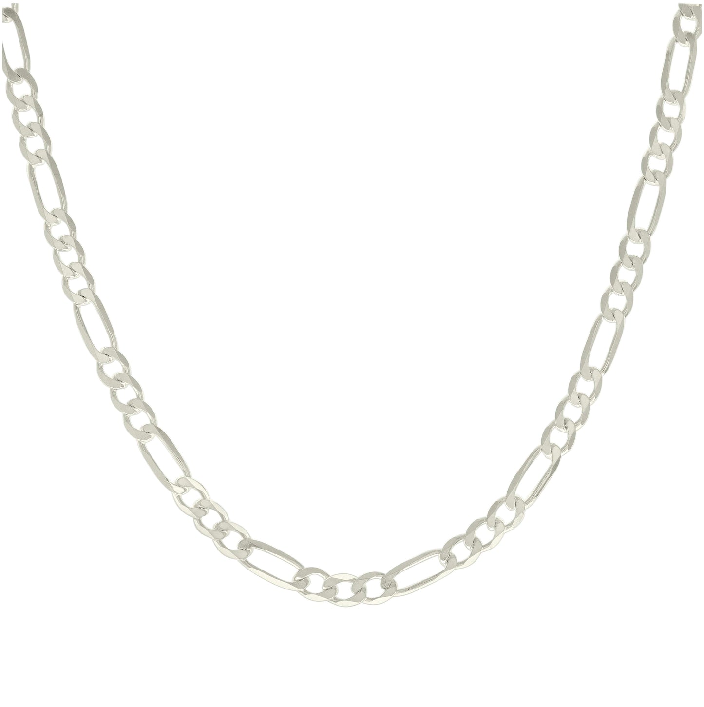 Sterling Silver Solid Classic Figaro Silver Plated