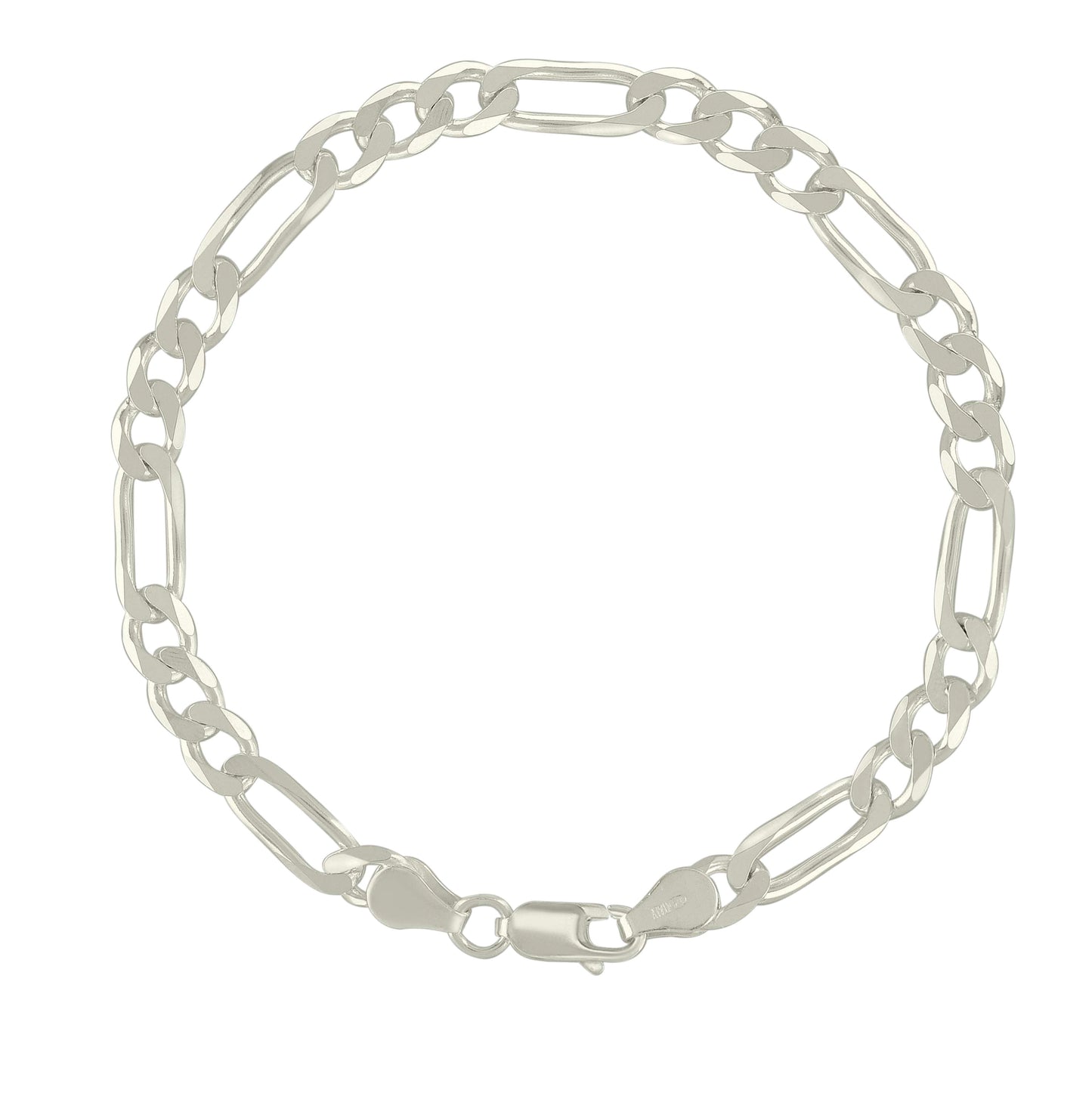Sterling Silver Solid Classic Figaro Silver Plated