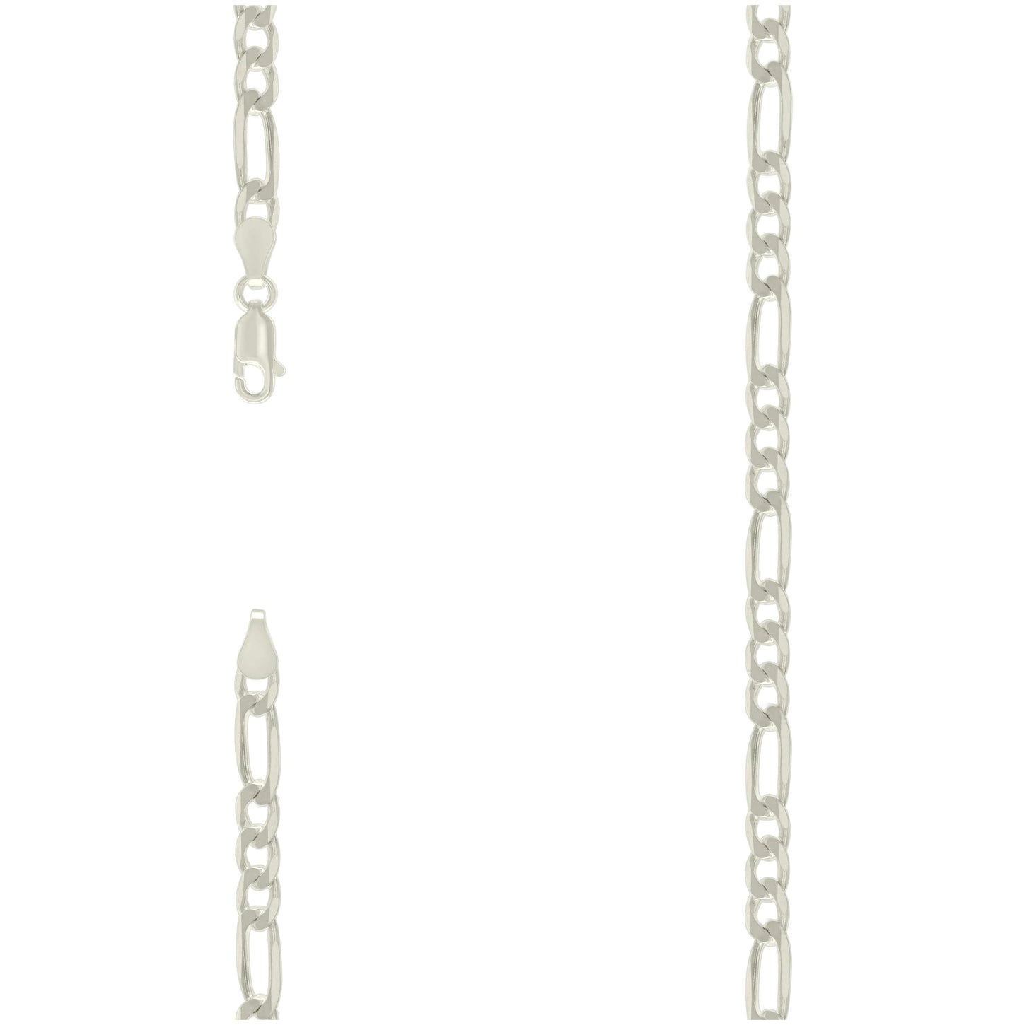 Sterling Silver Solid Classic Figaro Silver Plated