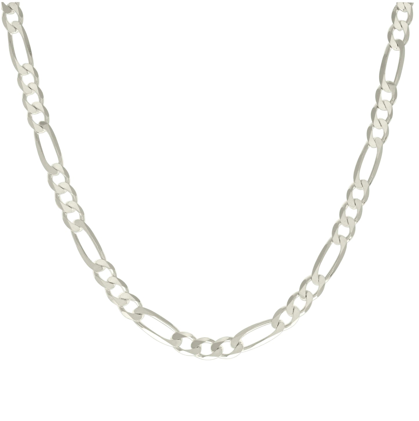 Sterling Silver Solid Classic Figaro Silver Plated