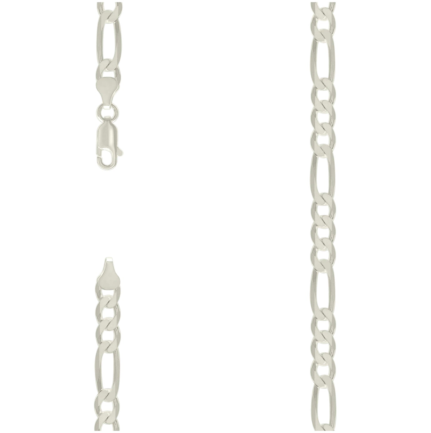 Sterling Silver Solid Classic Figaro Silver Plated