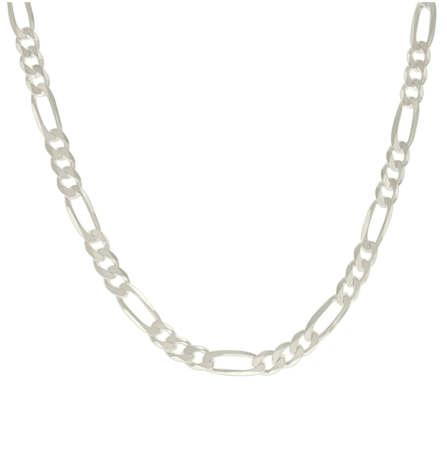 Sterling Silver Solid Classic Figaro Silver Plated