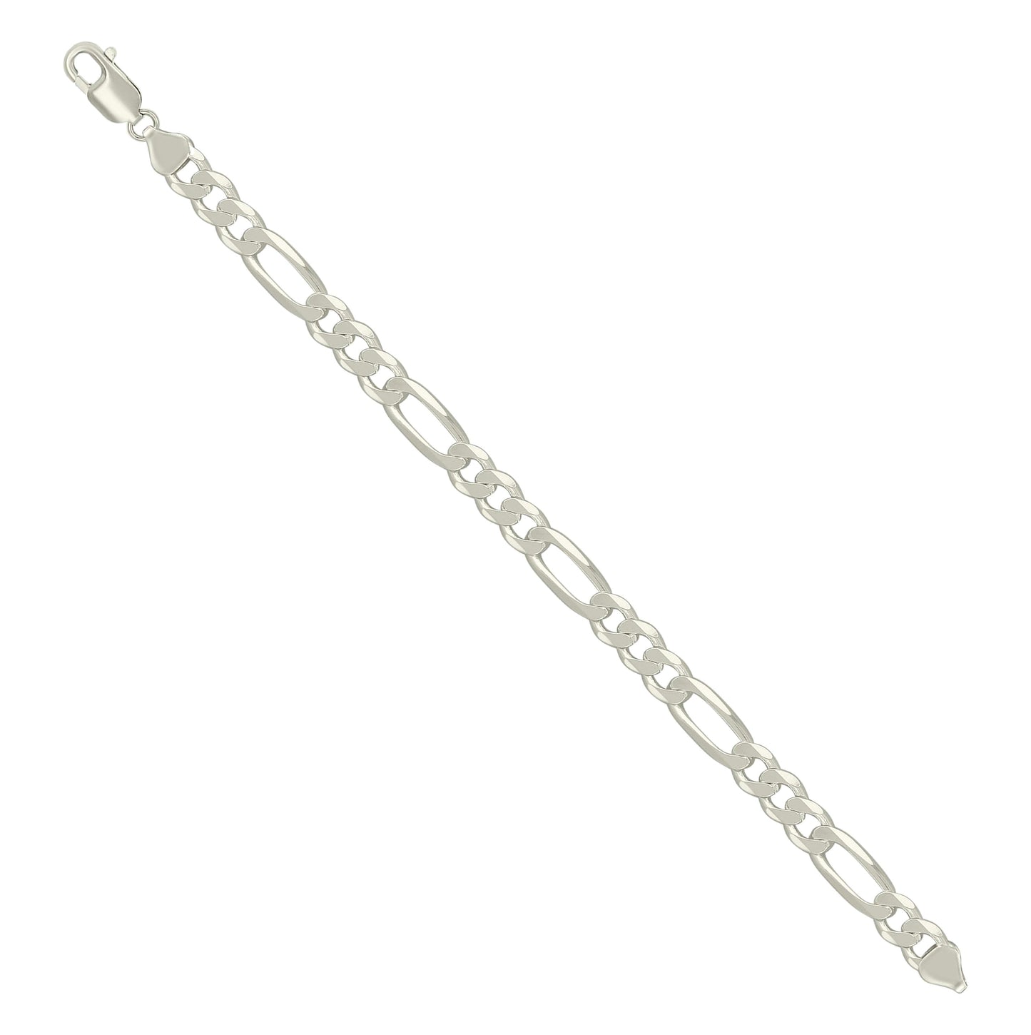 Sterling Silver Solid Classic Figaro Silver Plated