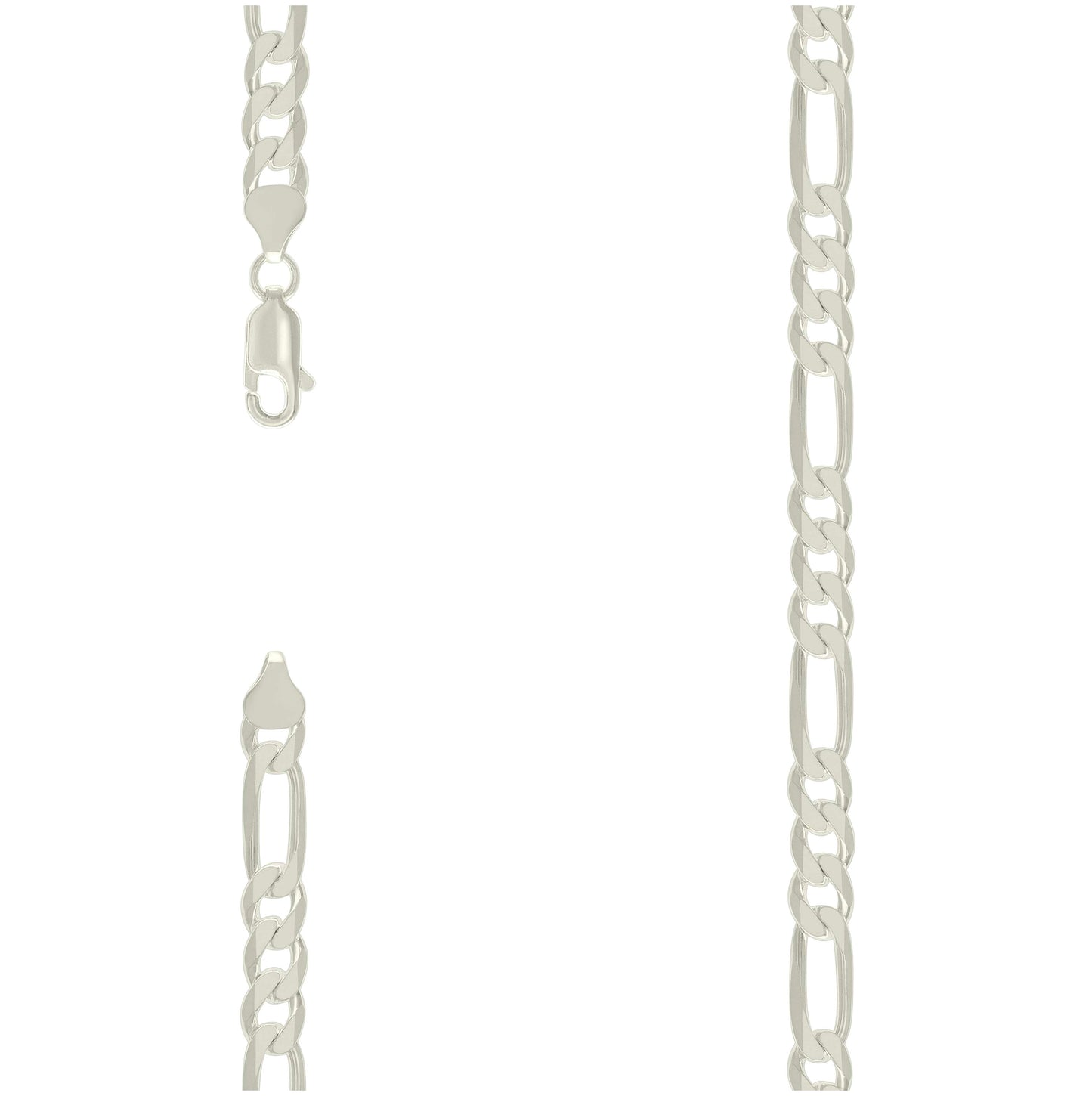 Sterling Silver Solid Classic Figaro Silver Plated