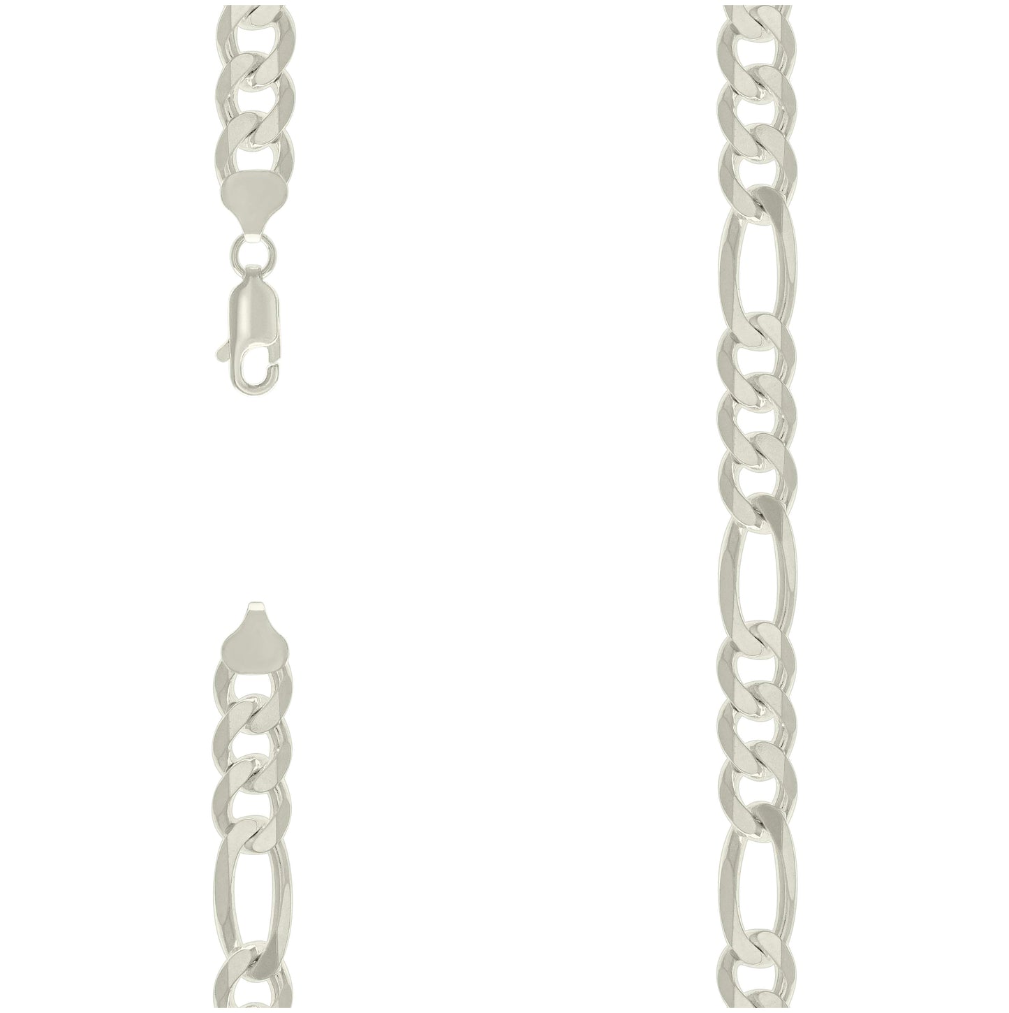 Sterling Silver Solid Classic Figaro Silver Plated