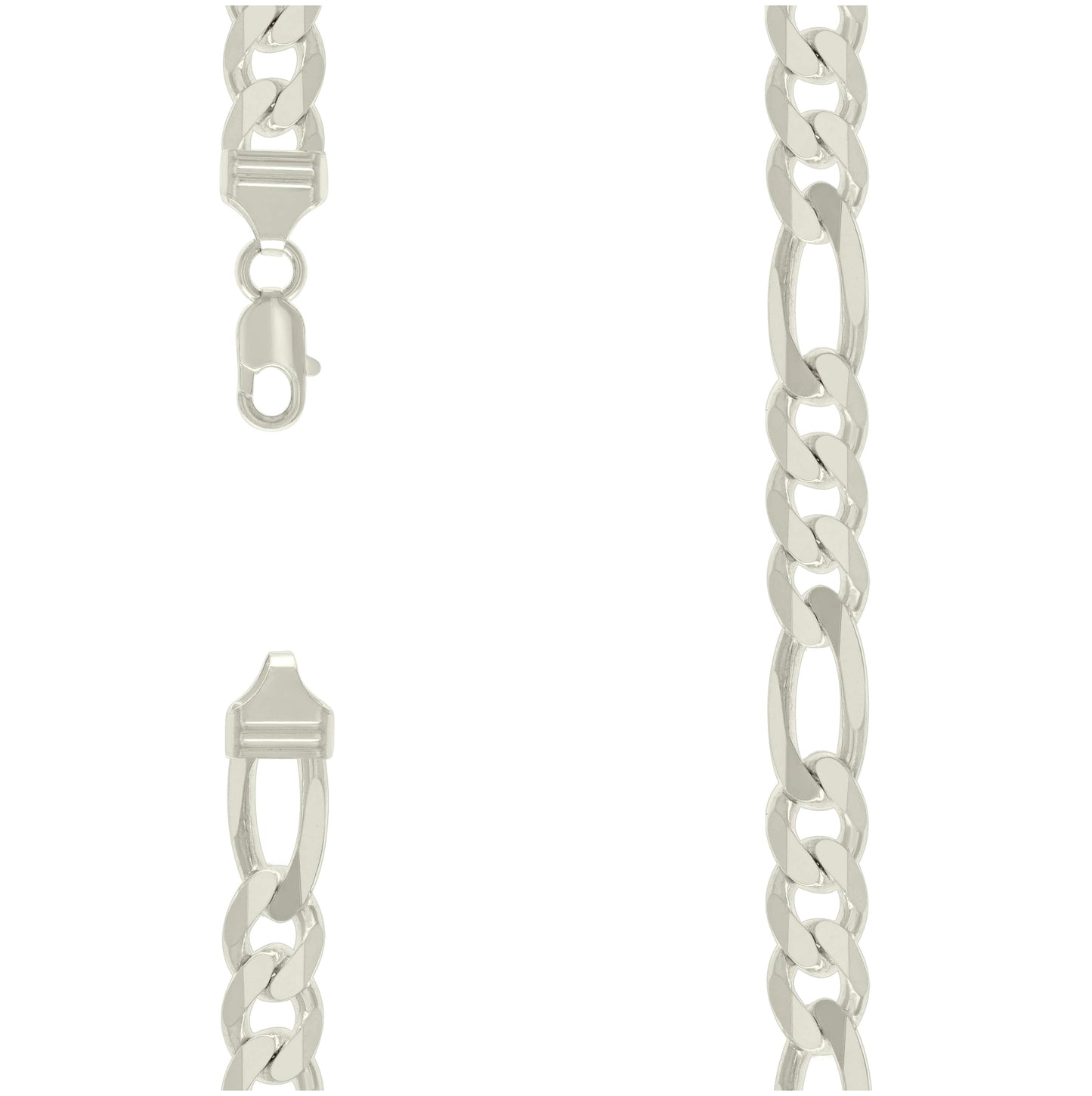 Sterling Silver Solid Classic Figaro Silver Plated