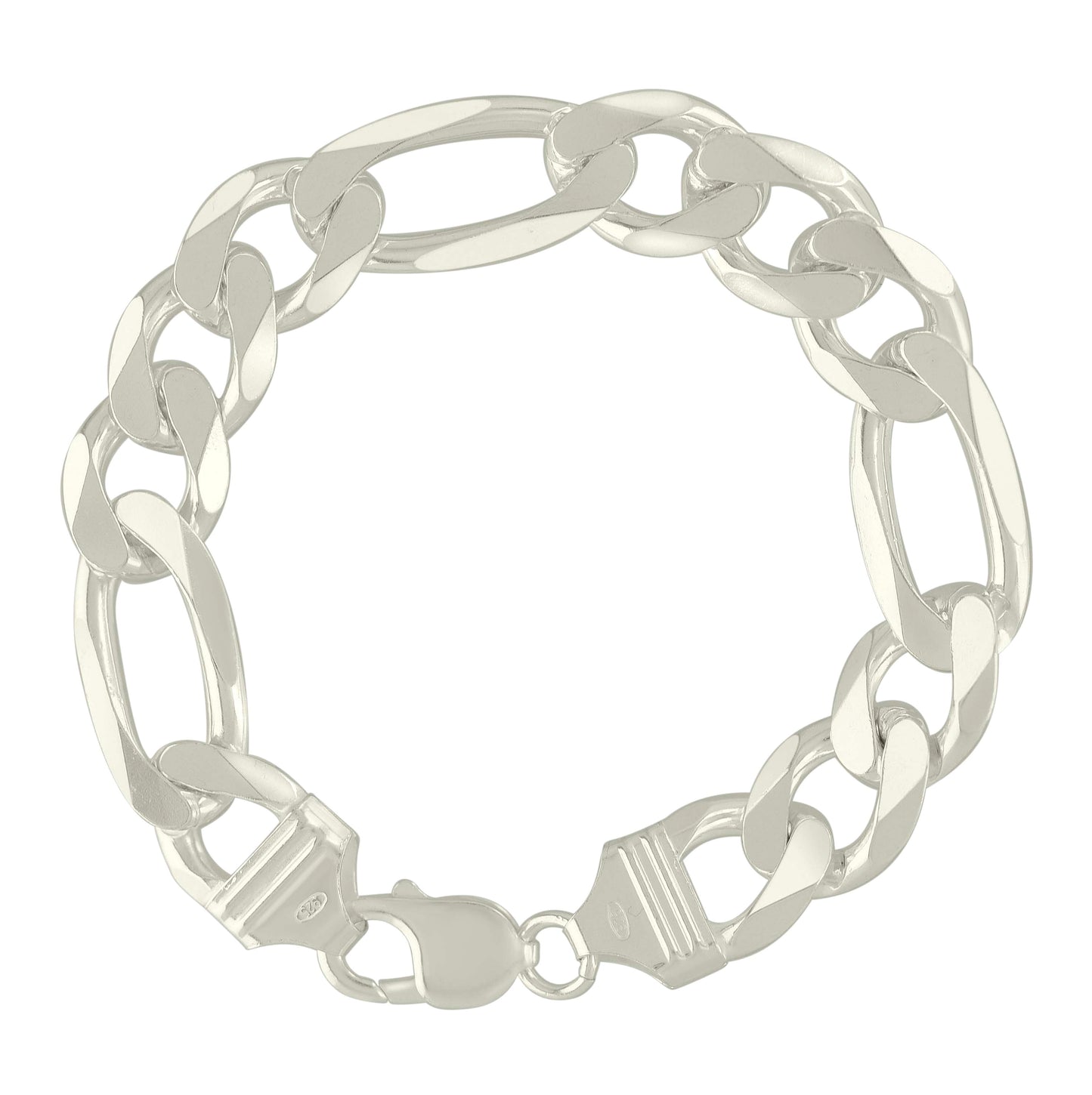 Sterling Silver Solid Classic Figaro Silver Plated
