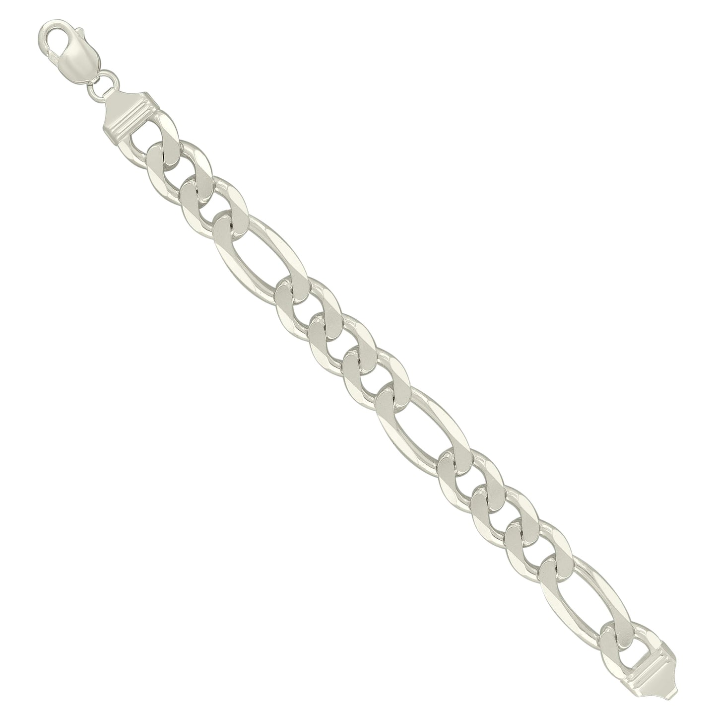 Sterling Silver Solid Classic Figaro Silver Plated