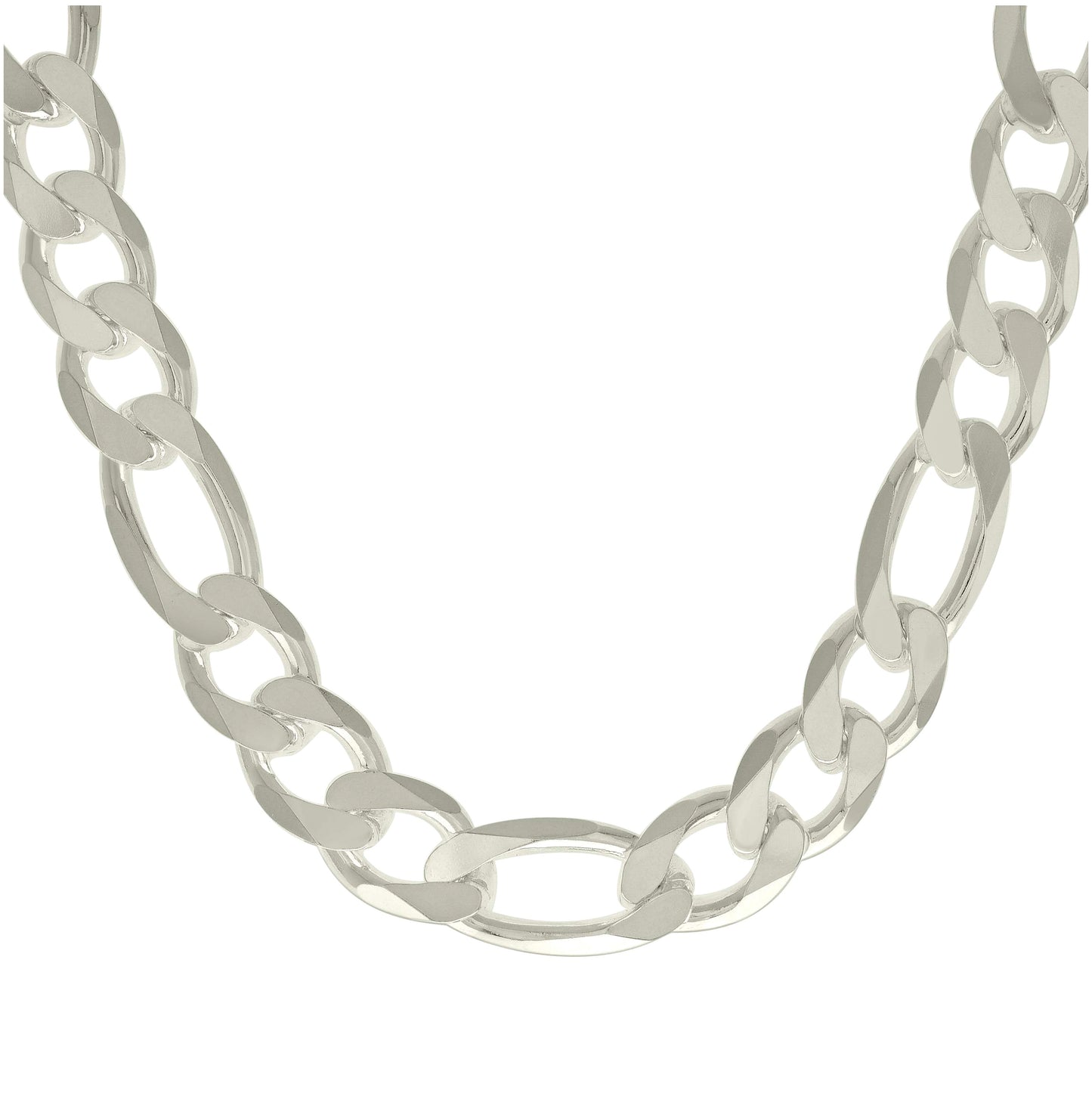 Sterling Silver Solid Classic Figaro Silver Plated