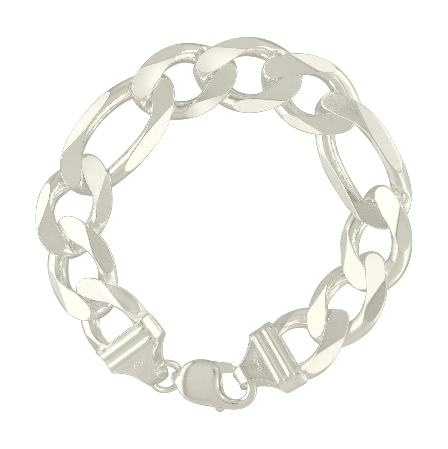 Sterling Silver Solid Classic Figaro Silver Plated