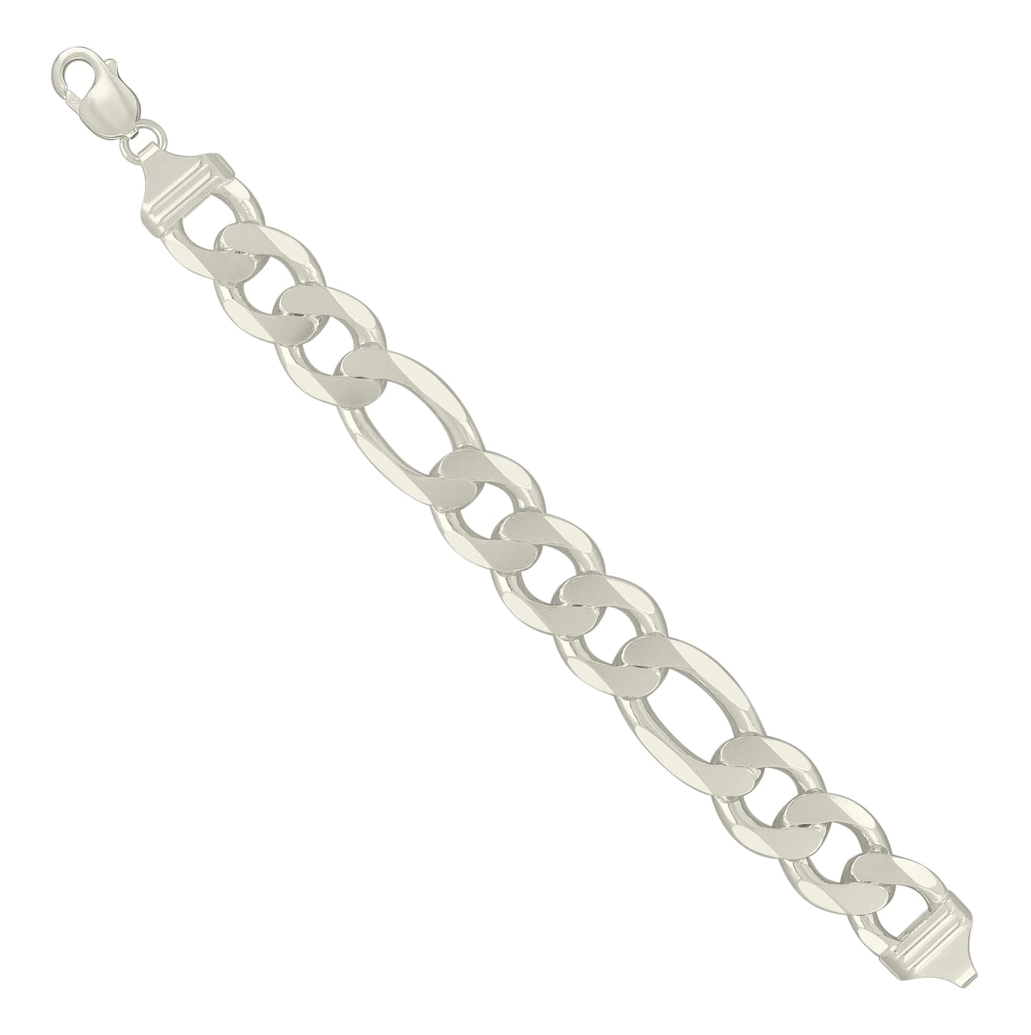 Sterling Silver Solid Classic Figaro Silver Plated