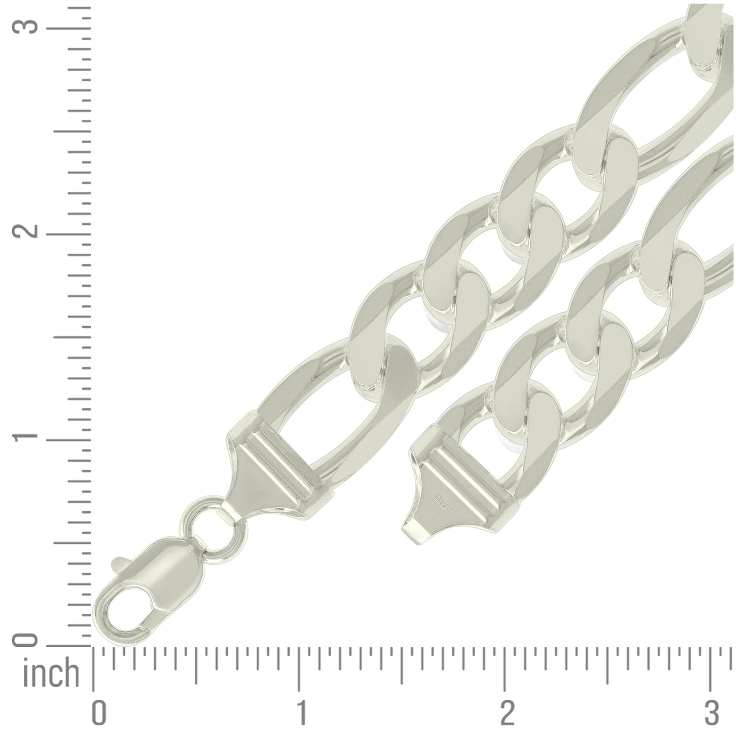 Sterling Silver Solid Classic Figaro Silver Plated
