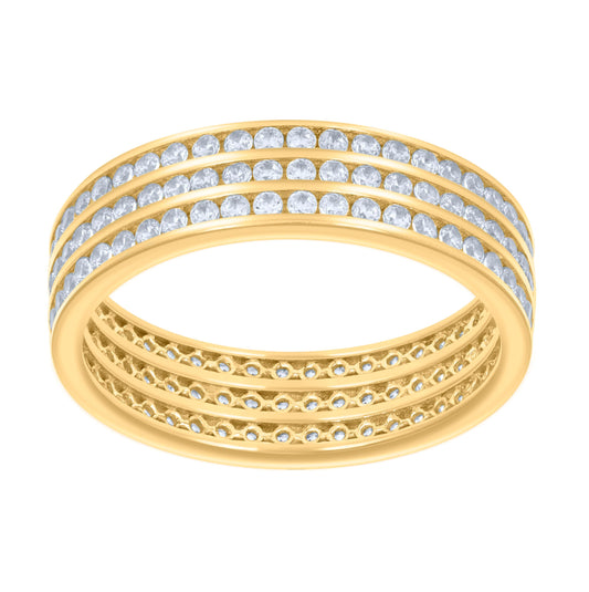 14K Yellow Gold Womens Cubic-Zirconia Eternity Band Ring
