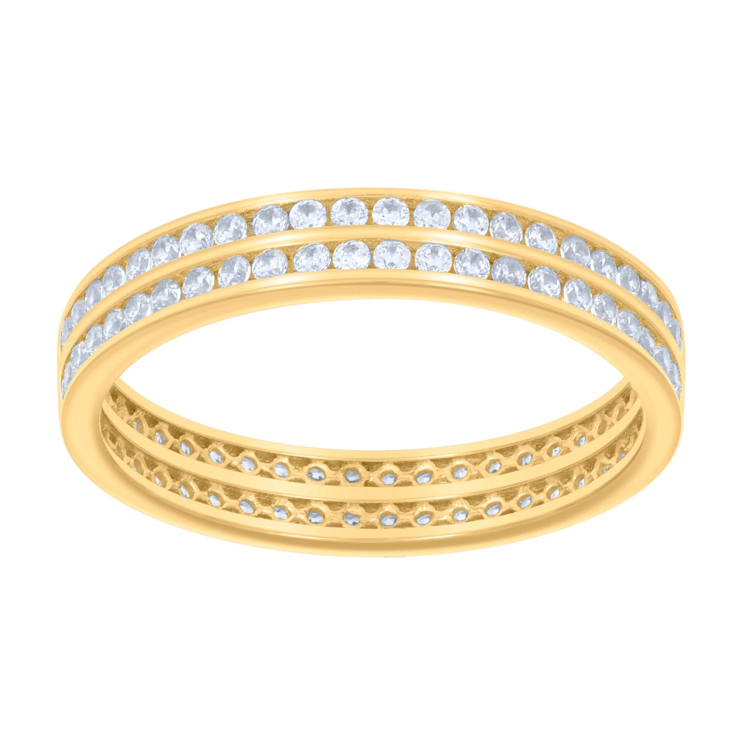 14K Yellow Gold Womens Cubic-Zirconia Eternity Band Ring