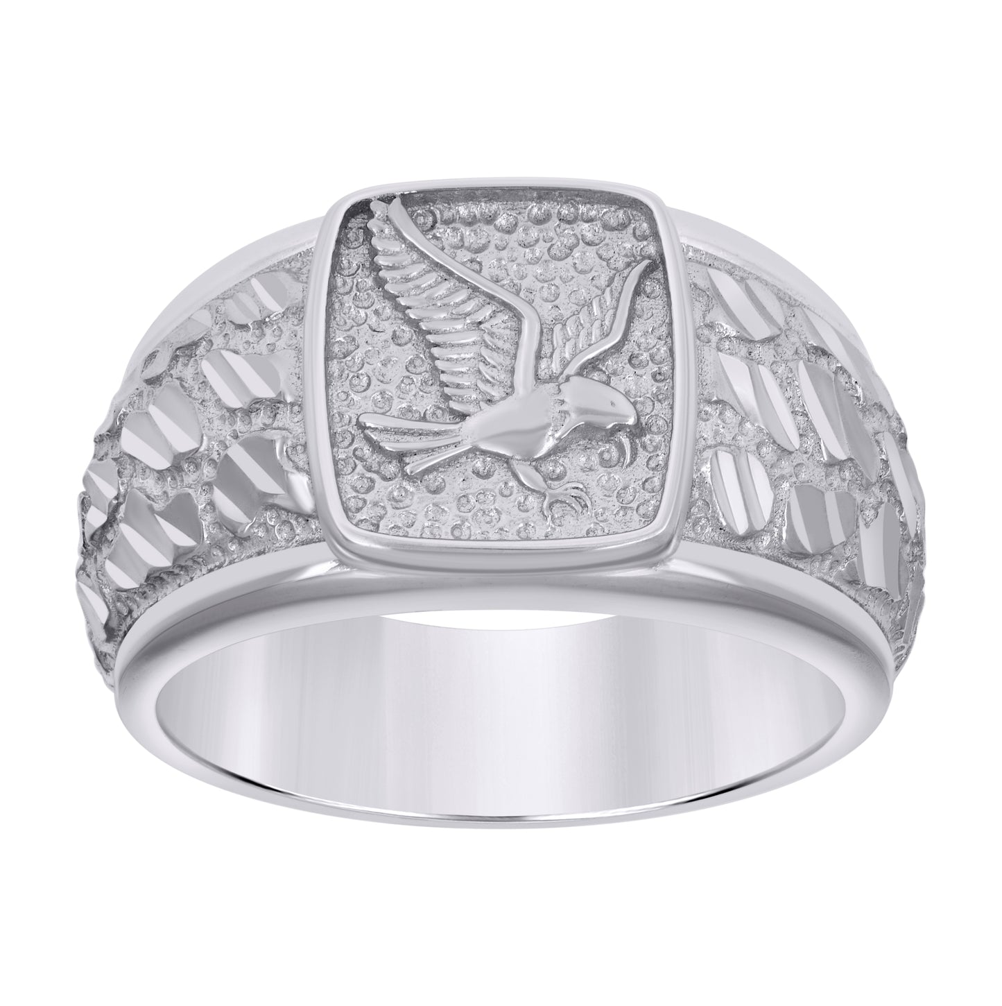 Sterling Silver Mens Eagle Bird Wildlife Ring