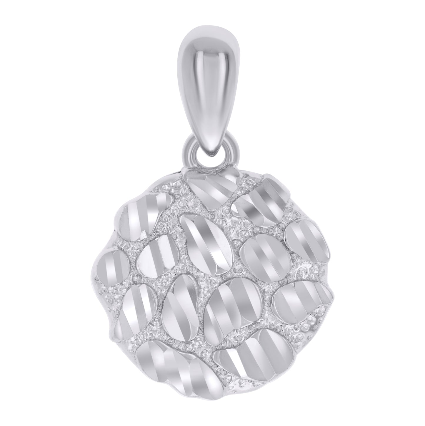 Sterling Silver Womens Nugget Fashion Charm Pendant