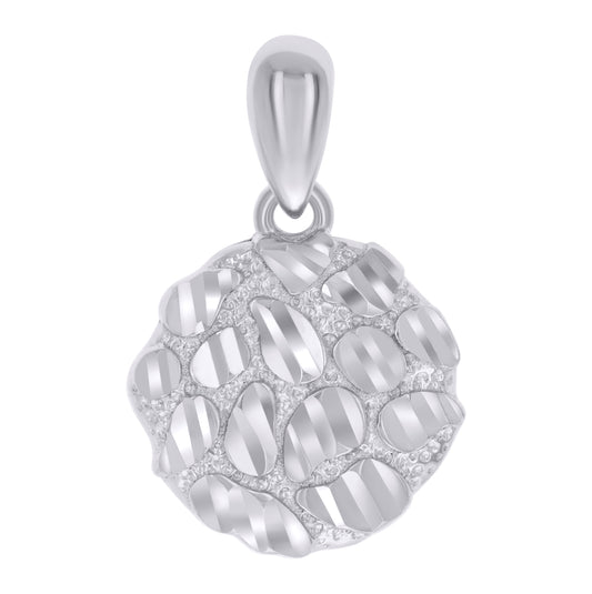 Sterling Silver Womens Nugget Fashion Charm Pendant