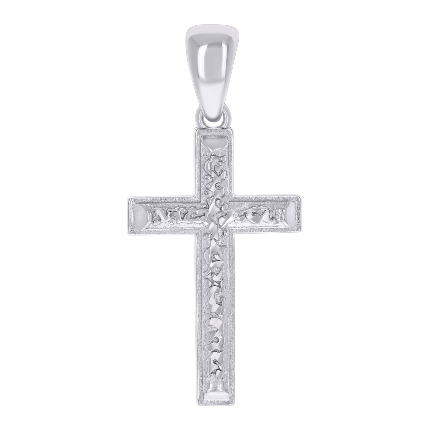 Sterling Silver Mens Cross Religious Charm Pendant