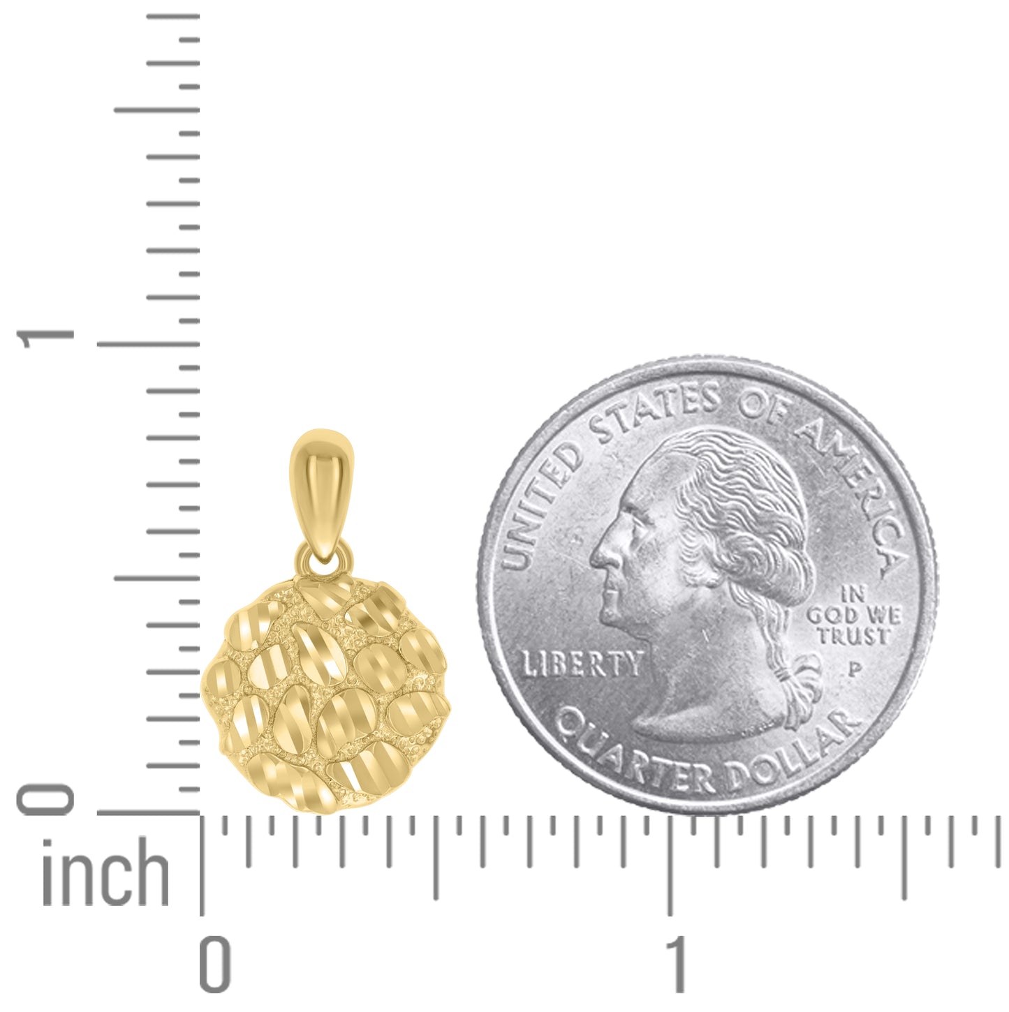 Sterling Silver Yellow-tone Womens Nugget Fashion Charm Pendant