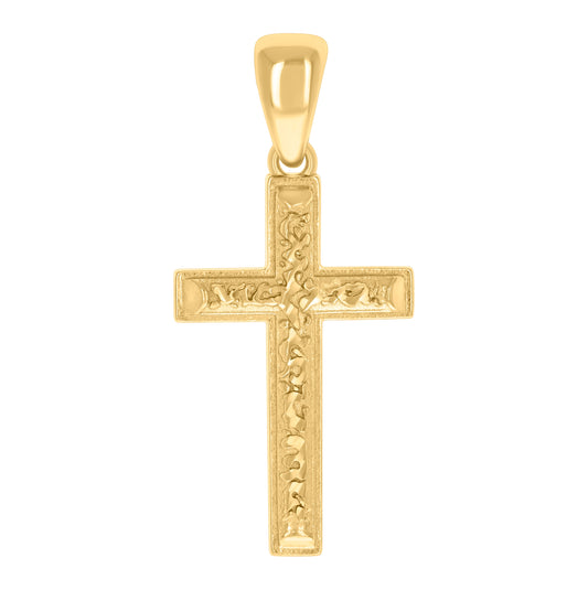 Sterling Silver Yellow-tone Mens Cross Religious Charm Pendant