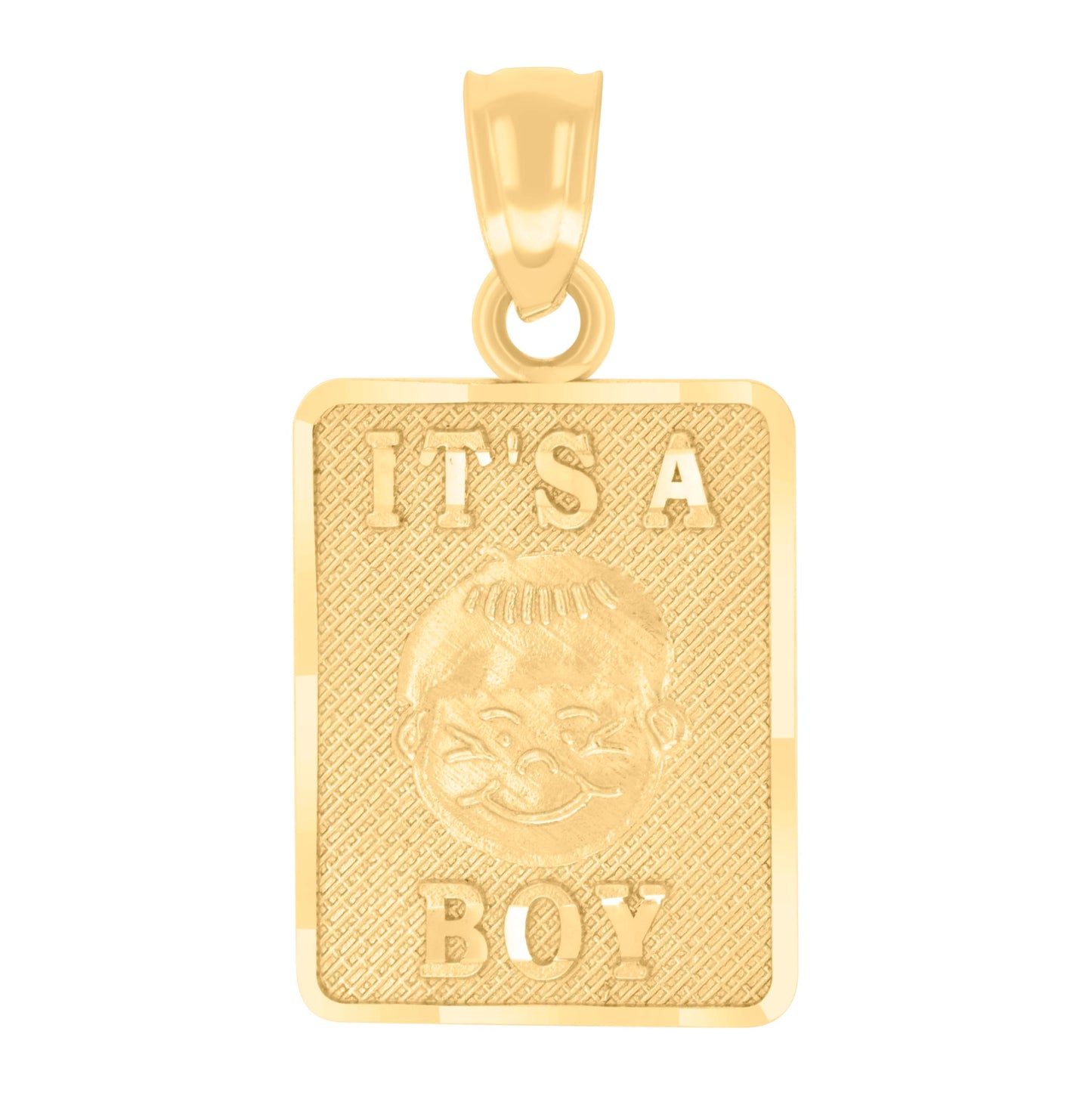 14K Yellow Gold Womens It’s A Boy Baby Charm Pendant